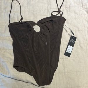 Sexy brown fashion nova corset top